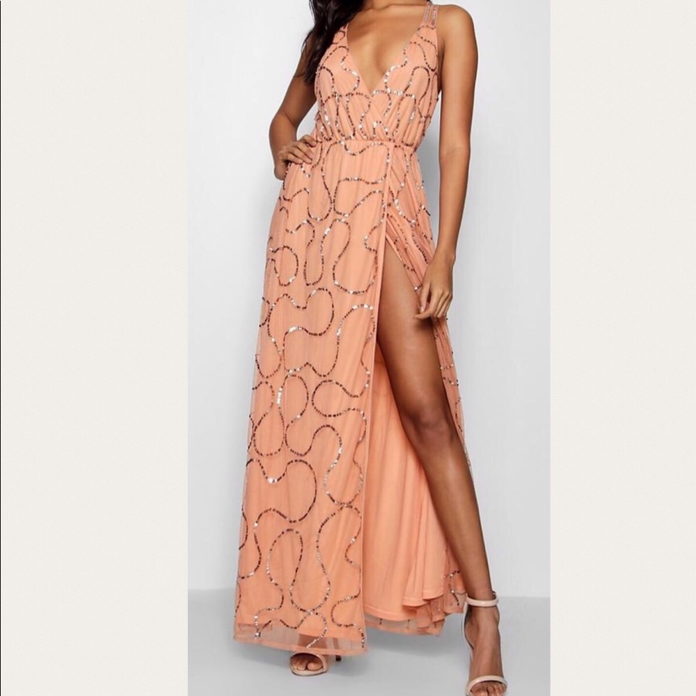 Wrap Sequin Maxi Dress NWT